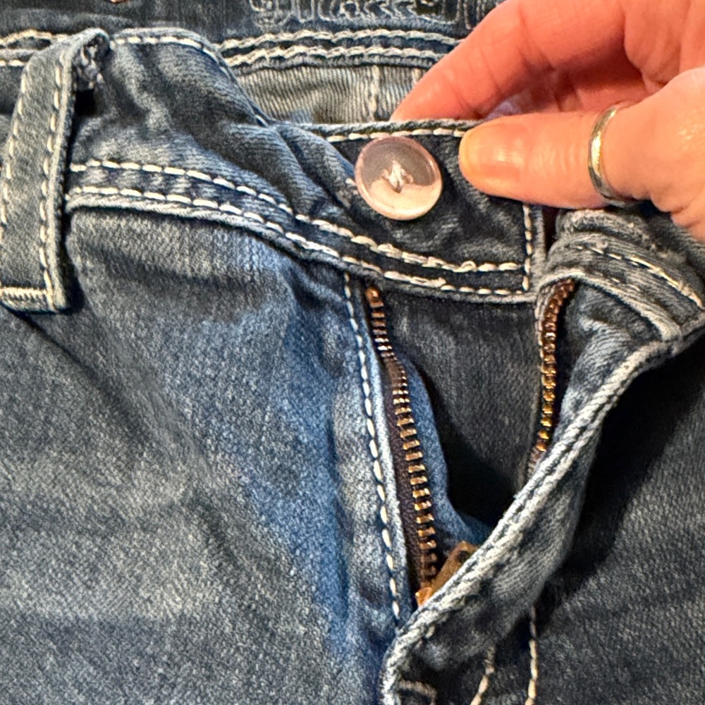 Miss Me Blue Boot Cut Jeans with Embellished Pockets - Picture 3 of 7